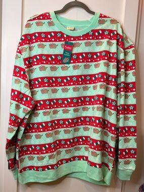 Pusheen Mint & Red Holiday Cat Sweatshirt
